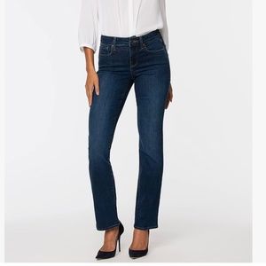 NYDJ Marilyn Straight Jeans Size 6, Dark Wash Lift Tuck Stretch
